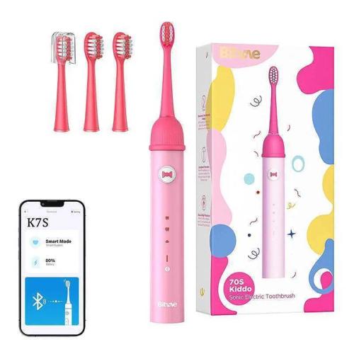Sonic Toothbrush With App For Kids And Tips Set Bitvae K7s (Pink)
