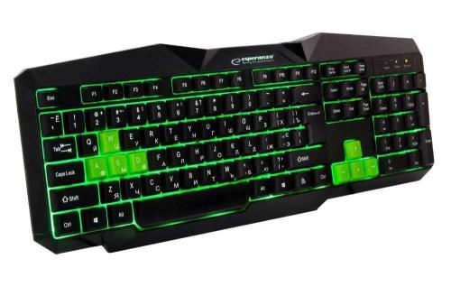 Esperanza Wired Usb Gaming Illuminated Keyboard Tirions Green Ukrainian Layout