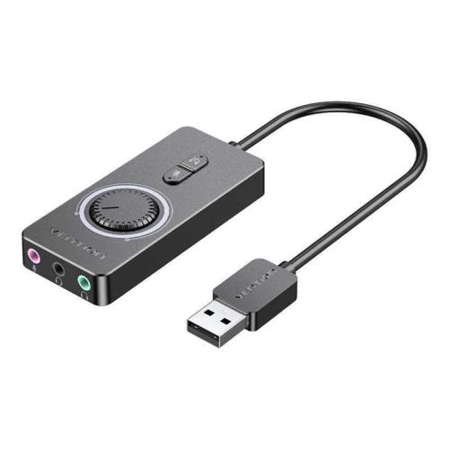 Cartão de Áudio Externo Usb 2.0 Vention Cdrbf 1m Preto