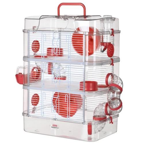 Zolux Rody3 Trio - Rodent Cage - Red