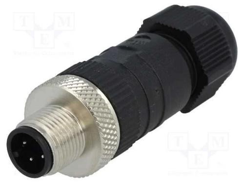 Ficha, M12, Pin: 4, Macho, Código A-Devicenet / Canopen, com Cabo