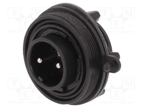 Conector: redondos, tomada, macho, PIN: 2, rosca .