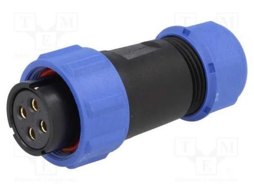 Ficha, SP21, fêmea, PIN: 4, IP68, 7÷12mm, 10A, te.