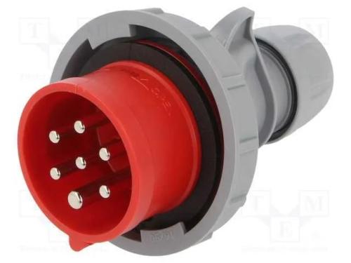 Conector: de alimentação AC 3 fases, ficha, macho.