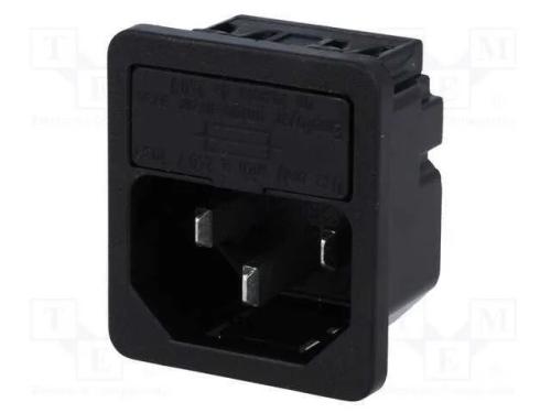 Conector: de alimentação, tomada, macho, 10A, 250.