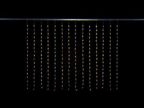 Digital LED Curtain - 2 X 1.5 M - 252 Warm White Lamps - Transparent Wire - Modulator - 24 V