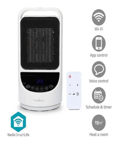 Aquecedor Inteligente Smartlife 1500w com Ventoinha de Cerâmica Branco - Nedis