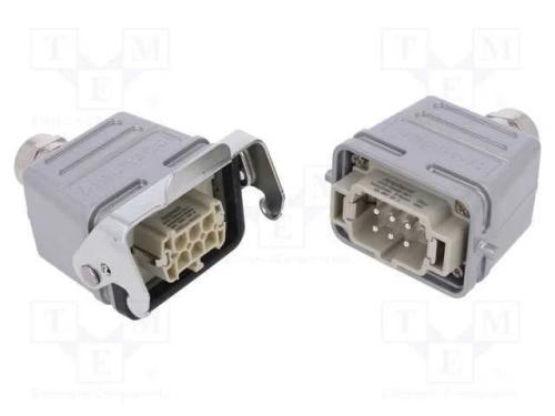 Conector: HDC, macho + fêmea, C146, PIN: 6, 6+PE,.