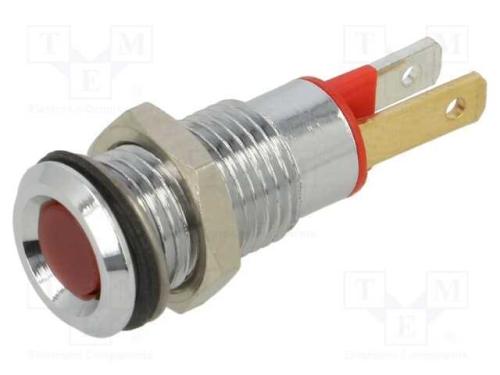 Luz indicadora: LED, plana, vermelho, 2VDC, 8mm, .