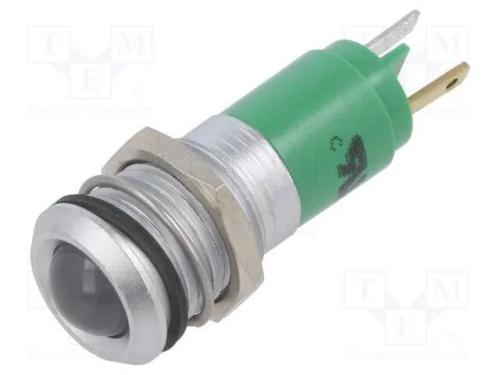 Luz indicadora: LED, verde, 24VDC, 24VAC, 14mm