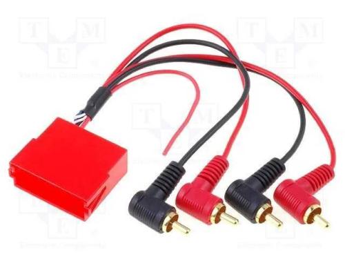Adaptador, ISO mini tomada,ficha RCA x4