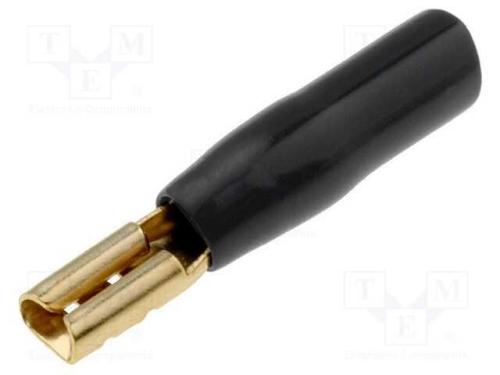 Conetor: plano, 2,8mm, dourado, isolada, preta, f.