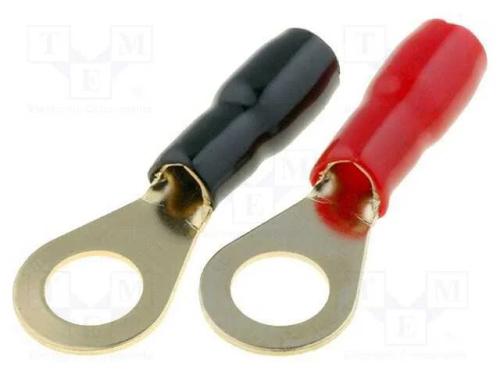 Conetor: de olhal, M8, 4mm2, dourado, isolada, pr.