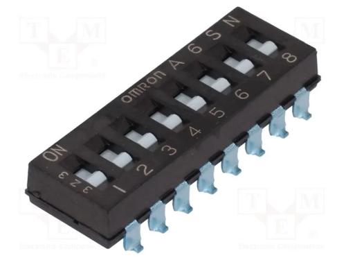 Interruptor: DIP-SWITCH; Quantidade de secções: 8.