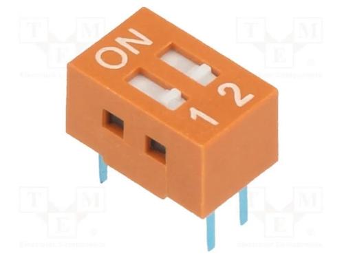 Interruptor: DIP-SWITCH; Quantidade de secções: 2.