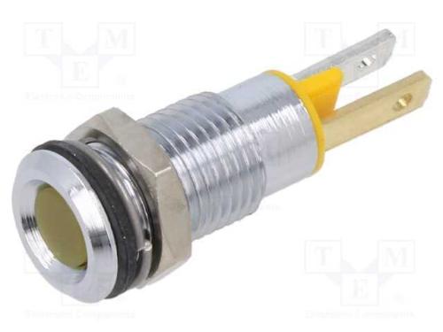 Luz indicadora: LED; plana; amarela; 2,1VDC; Ø8mm.