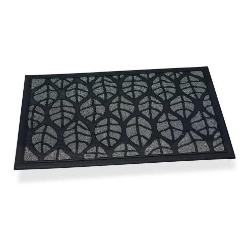 Tapete de Borracha/Alcatifa Folhas Cinzentas 75x4.