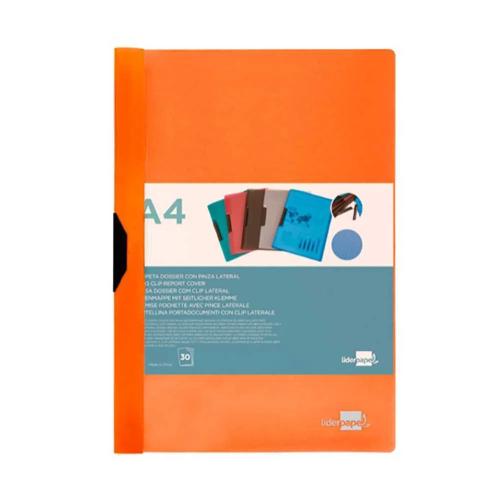 Pasta de Clip Lateral Pp Din A4 Laranja Fluor Lid.