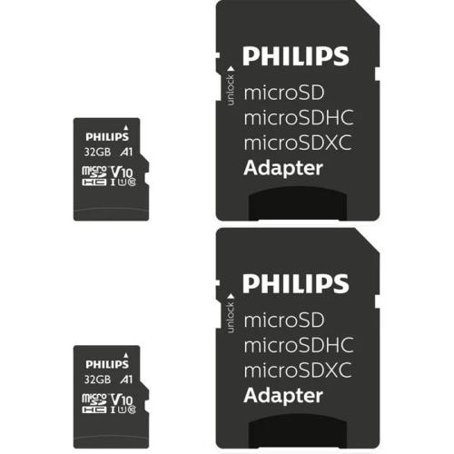 Philips Microsdhc 2-Pack 32gb Class 10 Uhs-I U1 Incl. Adapter