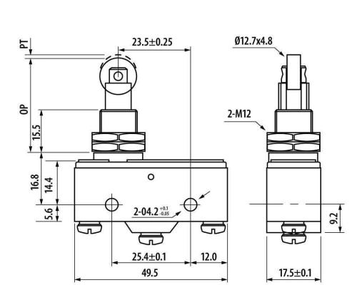 Micro Switch Fin de Carrera Con Roldana