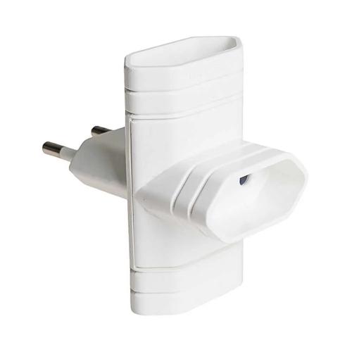 Ficha Tripla 10a 250v 4mm 2300w Branco. Solera 60.