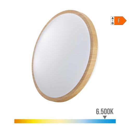 Aplique de Superfície Circular LED 18w 1820lm 6400k Ø33x7,3cm Efeito Madeira Edm