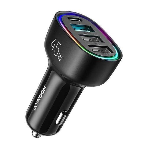 Car Charger Joyroom Jr-Cl09, 4-Port, 1x Usb-C Pd, 1x Qc3.0 Usb, 2x Usb (Black)
