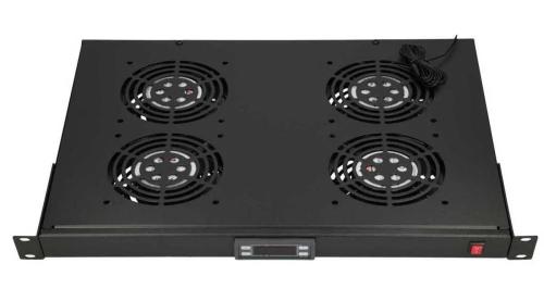 Extralink 19\\ Rack Mount Fan Panel (4 Fans) With Thermostat