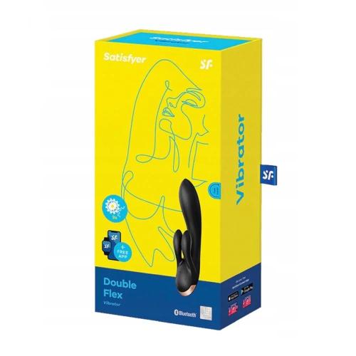 Satisfyer Double Flex Vibrador Preto Preto com Ap.