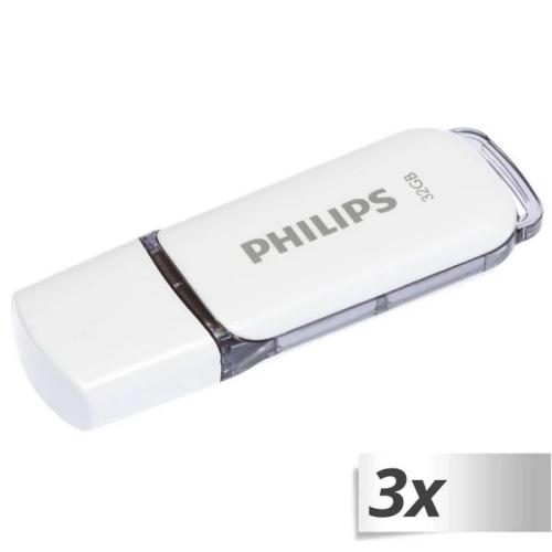 Philips Usb 2.0 Pacote com 3 32 GB Snow Edition S.