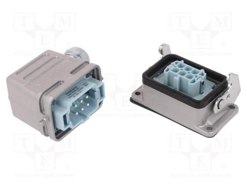 Conector: Hdc, Macho + Fêmea, C146, Pin: 6, 6+Pe, Tamanho E6, M20