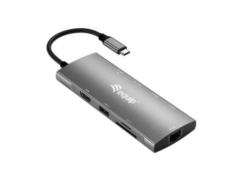 Equip Dock Usb-C->hdmi,Gigabit Lan,Usb3.0,100wpd,Sd/Tf 0,25m