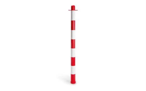 Poste de plástico vermelho/branco sem base
