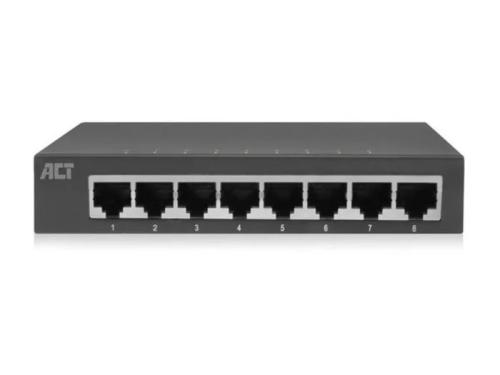 Switch de Rede 10/100/1000 Mbps 8 Portas - Design Met&aacute;lico