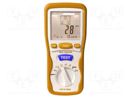 RCD, LCD, 3 dígitos, 10mA,30mA,100mA,500mA,1000mA.