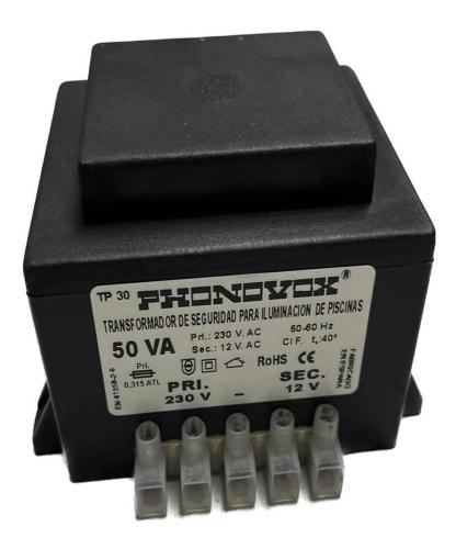 Transformador de Segurança para Iluminação de Piscinas Phonovox Tp31050 50 Va 12 V 230 V 50-60 Hz 9,