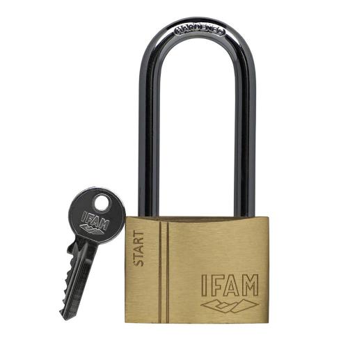 Cadeado com Chave Ifam Sr50al Comprido Latão Aço 1,38 X 4,78 X 3,5 Cm