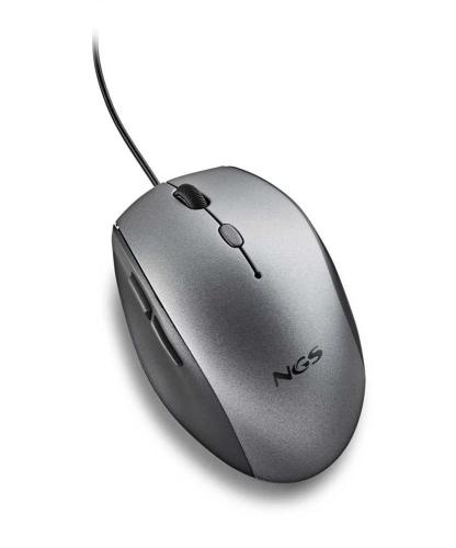 Ratón Ergonómico Ngs Moth Gray/ Hasta 1600 Dpi/ G.
