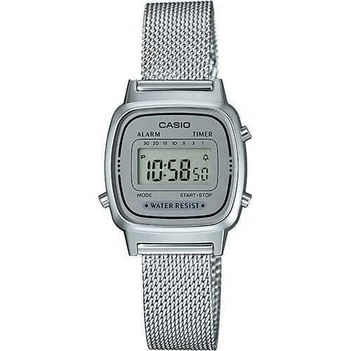 Casio Relógio Vintage Mini Prata - LA670WEM7EF