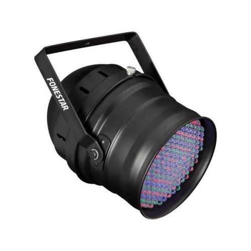 Foco LED DMX PAR 64 com 177 LEDs R, G e B.