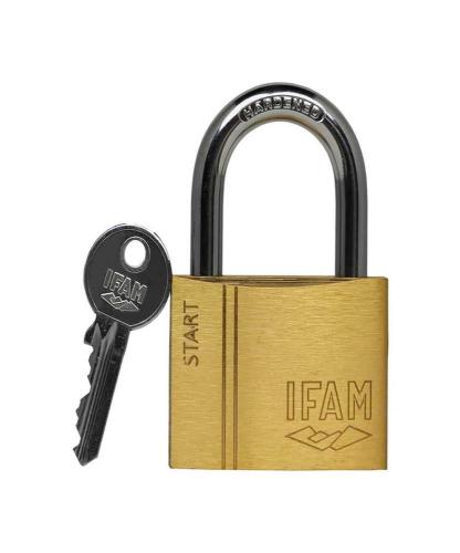 Cadeado com Chave Ifam Sr50 Latão Aço 1,38 X 4,77 X 3,5 Cm