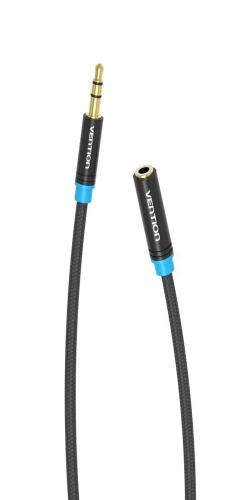 Braided 3.5mm Audio Extender 1.5m Vention Vab-B06-B150-M Black