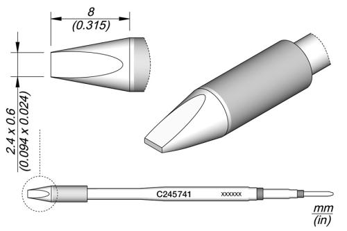 Cartucho de Cinzel 2,4 X 0,6 Ht