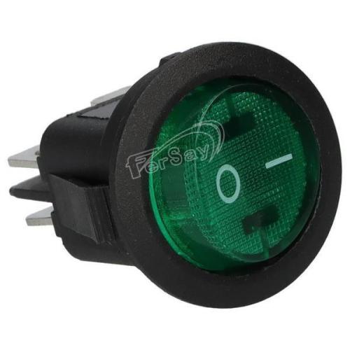 Interruptor redondo, 6A 250V, bipolar, 4 faston 4.