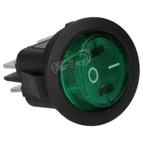 Interruptor redondo, 6A 250V, bipolar, 4 faston 4.
