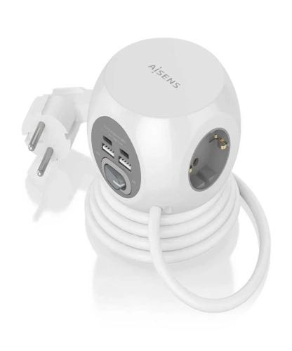 Regleta Con Interruptor Aisens Asps-2a2c04-W/ 3 T.