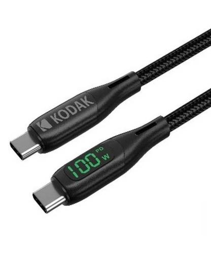 Cabo Ultra Premium LED Usb-C Macho - Usb-C Macho 1 Metro - Kodak