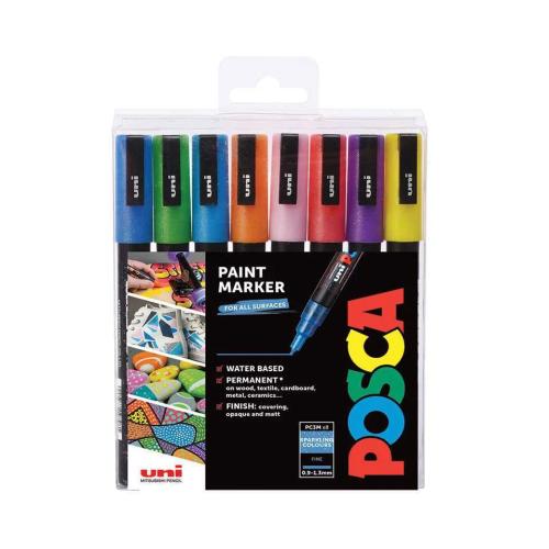 Posca Marker Uni Pc-3m 8er Set Glitter