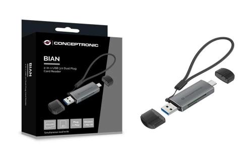 Conceptronic Card Reader Usb-C/Usb-A -> Micro Sd/Tf Sw
