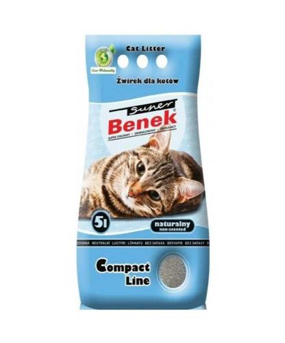 Areia para Gatos Super Benek Compact Natural 5 L